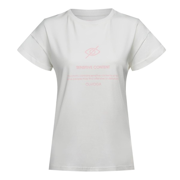 T-shirt damski OLAVOGA GLASS 2025 ecru – maWer Fashion