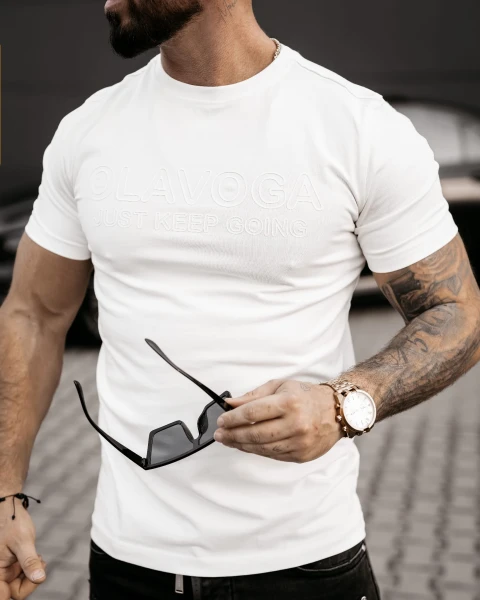 T-shirt męski OLAVOGA COELLO 2025 ecru - maWer Fashion