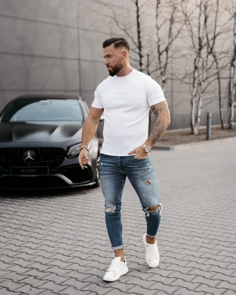 T-shirt męski OLAVOGA MORON 2025 ecru – maWer Fashion