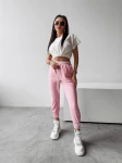 Spodnie damskie OLAVOGA MIRACLE 2025 pudrowy róż - maWer Fashion