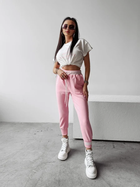 Spodnie damskie OLAVOGA MIRACLE 2025 pudrowy róż - maWer Fashion