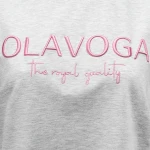T-shirt damski OLAVOGA HOLLYHOCK 2025 szary - maWer Fashion