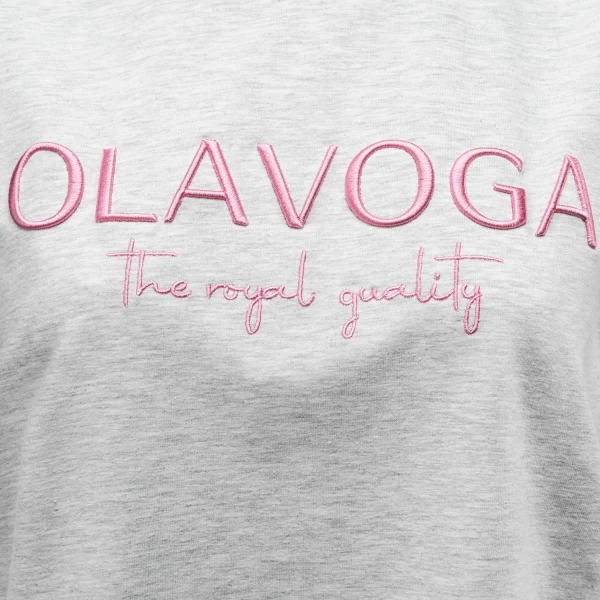 T-shirt damski OLAVOGA HOLLYHOCK 2025 szary - maWer Fashion