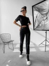 T-shirt damski OLAVOGA SOFT ROSE 2025 czarny - maWer Fashion