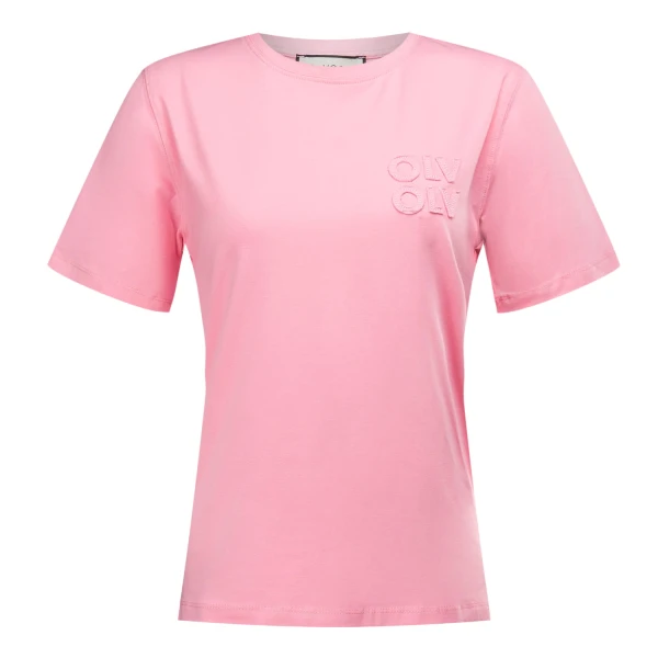 T-shirt damski OLAVOGA SOFT ROSE 2025 różowy - maWer Fashion