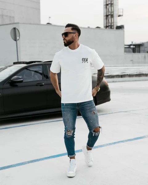 T-shirt męski OLAVOGA BAKAR 2025 ecru – maWer Fashion