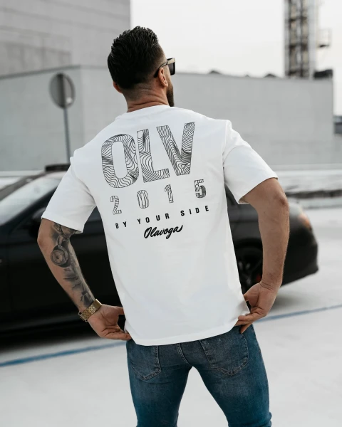 T-shirt męski OLAVOGA BAKAR 2025 ecru – maWer Fashion