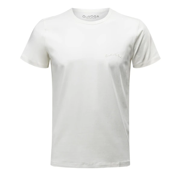 T-shirt męski OLAVOGA SWEET PEONY 2025 ecru - maWer Fashion