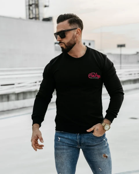 Bluza męska OLAVOGA LUPUS 2025 czarna – maWer Fashion