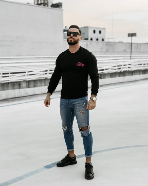 Bluza męska OLAVOGA LUPUS 2025 czarna – maWer Fashion