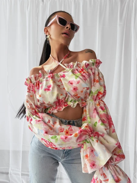 Bluzka damska OLAVOGA GENTLE 2025 spring bouquet  - maWer Fashion g