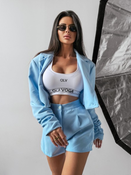 Żakiet damski OLAVOGA SANGRIA 2025 niebieski – maWer Fashion