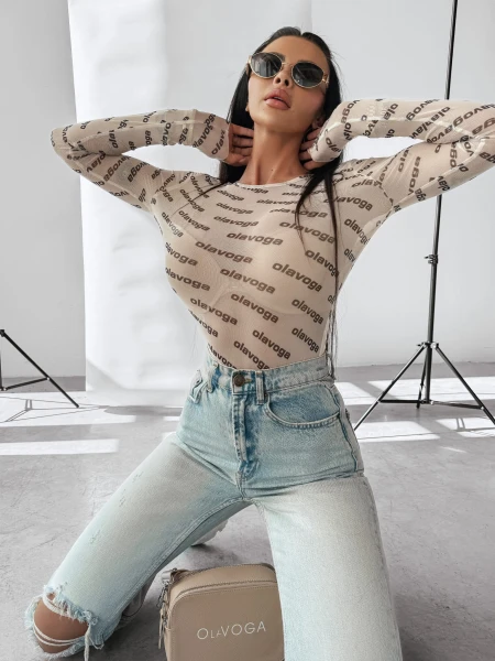 Body damskie OLAVOGA POND 2025 beżowe - maWer Fashion
