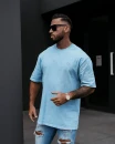 T-shirt męski OLAVOGA WASHED 2025 niebieski - maWer Fashion