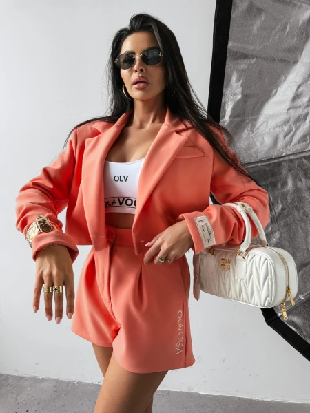 Spodenki damskie OLAVOGA TINTO 2025 koralowe - maWer Fashion
