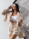 Spodenki damskie OLAVOGA TINTO 2025 beżowe - maWer Fashion