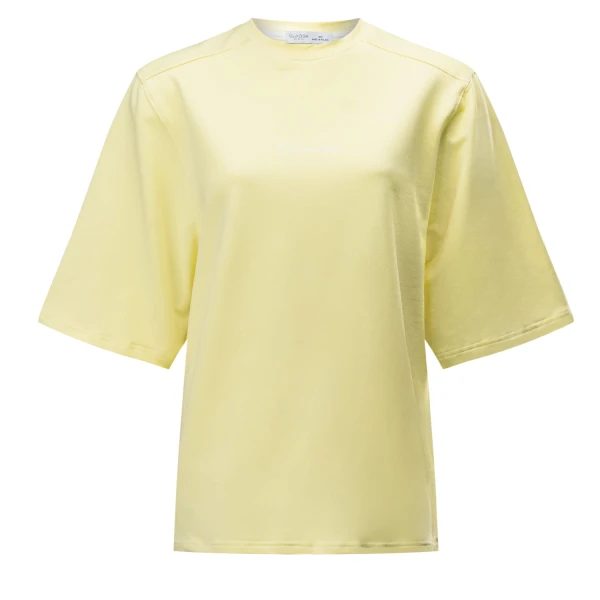 T-shirt damski OLAVOGA CAMPARI 2025 żółty - maWer Fashion