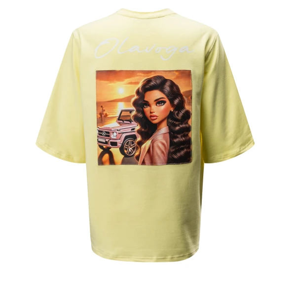 T-shirt damski OLAVOGA CAMPARI 2025 żółty - maWer Fashion