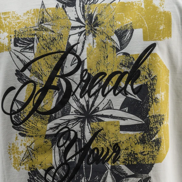 T-shirt męski OLAVOGA GREAK 2025 ecru - maWer Fashion