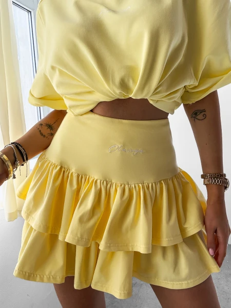 Spódnica damska OLAVOGA OLMECA 2025 żółta - maWer Fashion