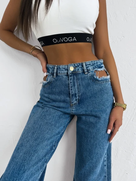 Spodnie damskie OLAVOGA LEOIA 2025 ciemno niebieski - maWer Fashion