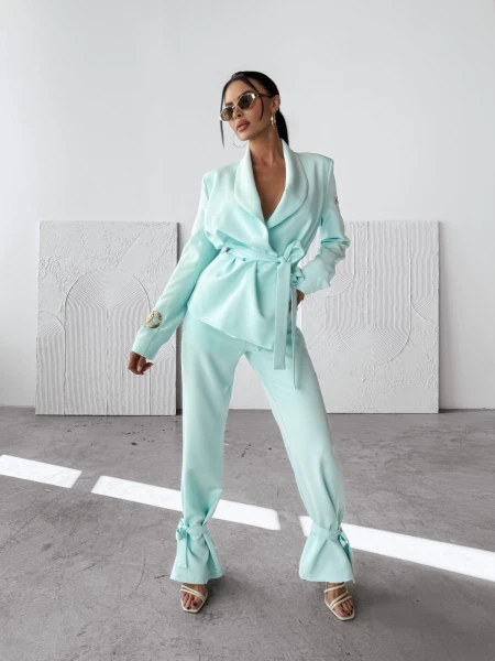 Komplet damski OLAVOGA MARGARITA 2025 niebieski - maWer Fashion