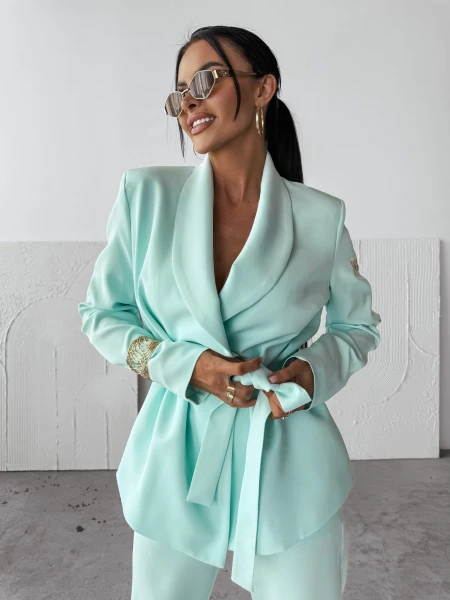 Komplet damski OLAVOGA MARGARITA 2025 niebieski - maWer Fashion