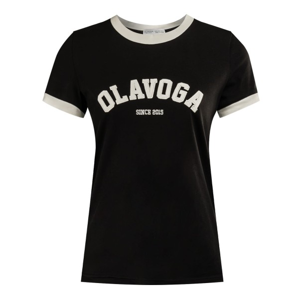 T-shirt damski OLAVOGA MURANI 2025 czarny - maWer Fashion