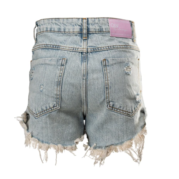 Spodenki jeansowe damskie OLAVOGA GREASE 2025 jasny niebieski - maWer Fashion