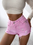 Spodenki jeansowe damskie OLAVOGA GREASE 2025  róż - maWer Fashion