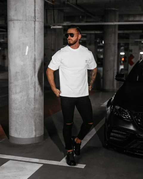 T-shirt męski OLAVOGA LANDO 2025 ecru - maWer Fashion