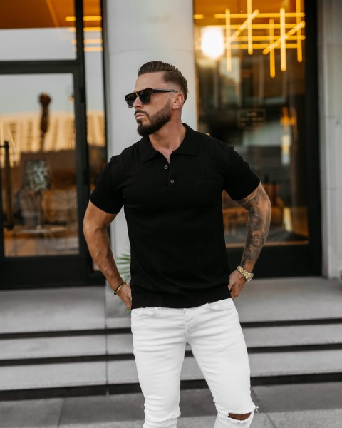 Sweter męski OLAVOGA TERON 2025 czarny -¬ maWer Fashion
