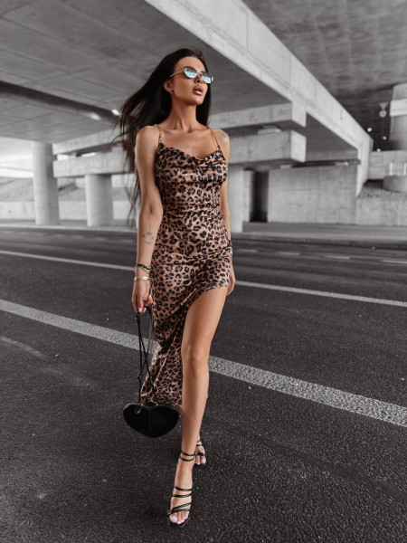 Sukienka damska OLAVOGA MUZA 2025 pantera - maWer Fashion