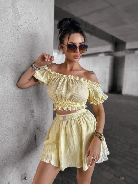 Komplet damski OLAVOGA DANTE 2025 żółty - maWer Fashion