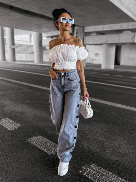 Spodnie damskie OLAVOGA ELIOKIE 2025 szare - maWer Fashion