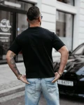 T-shirt męski OLAVOGA SHADOW LUXE 2025 czarny - maWer Fashion