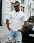 T-shirt męski OLAVOGA SHADOW LUXE 2025 ecru - maWer Fashion