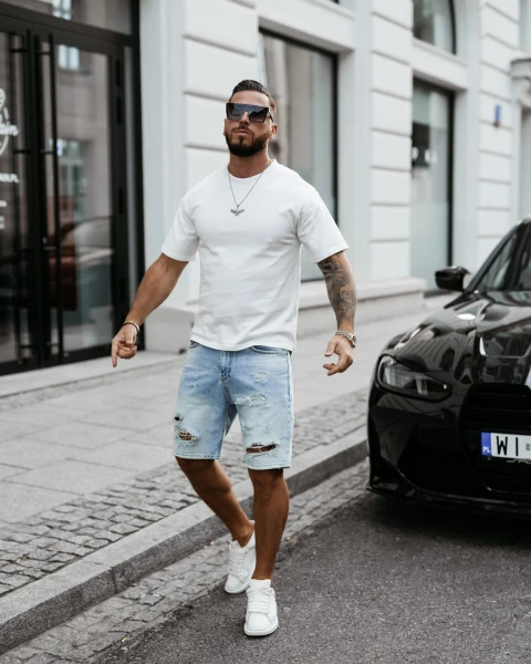 T-shirt męski OLAVOGA SHADOW LUXE 2025 ecru - maWer Fashion