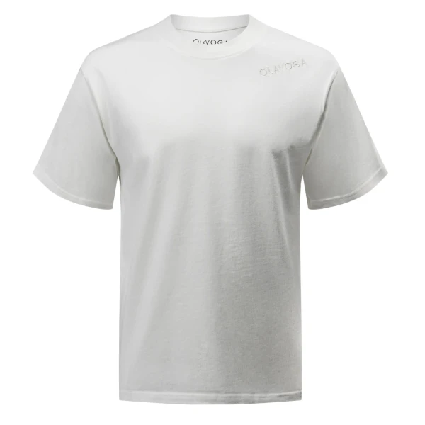 T-shirt męski OLAVOGA SHADOW LUXE 2025 ecru - maWer Fashion