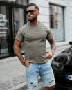 T-shirt męski OLAVOGA SHADOW LUXE 2025 khaki - maWer Fashion
