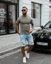 T-shirt męski OLAVOGA SHADOW LUXE 2025 khaki - maWer Fashion