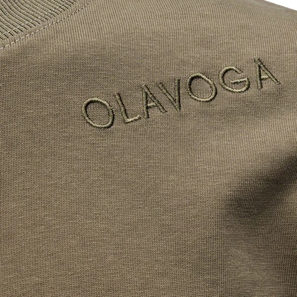 T-shirt męski OLAVOGA SHADOW LUXE 2025 khaki - maWer Fashion