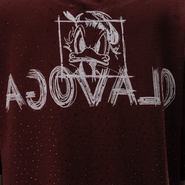 T-shirt damski OLAVOGA MARA 2025 bordo - maWer Fashion
