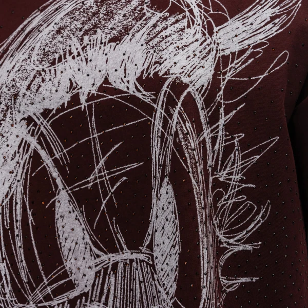 T-shirt damski OLAVOGA MARA 2025 bordo - maWer Fashion