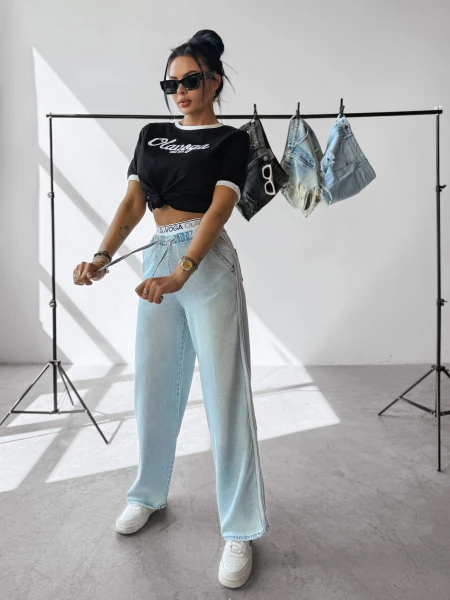 Spodnie damskie OLAVOGA MIAGE 2025 niebieskie – maWer Fashion