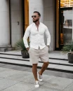 Spodenki męskie OLAVOGA CHILLFLEX 2025 beżowe - maWer Fashion