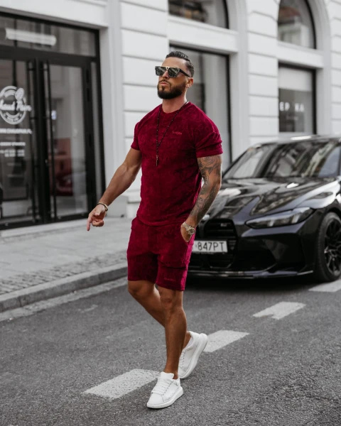 Komplet męski OLAVOGA ETENI 2025 bordo - maWer Fashion