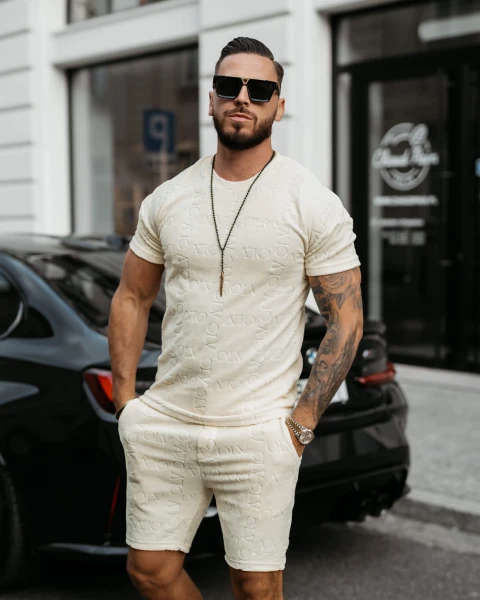 Komplet męski OLAVOGA ETENI 2025 beż - maWer Fashion