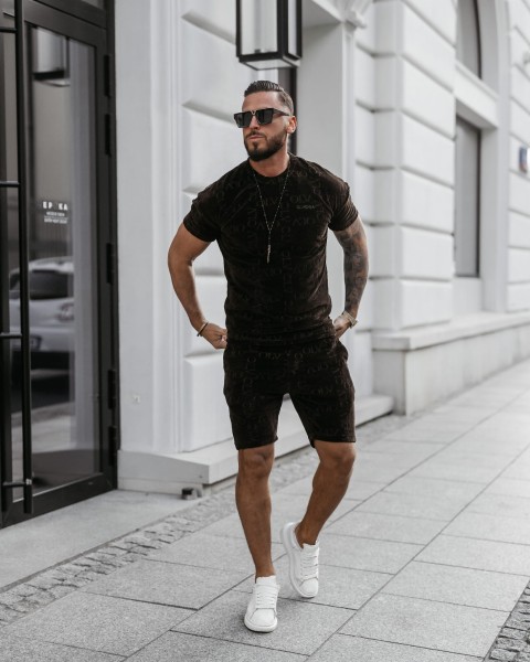 Komplet męski OLAVOGA ETENI 2025 ciemny brąz - maWer Fashion