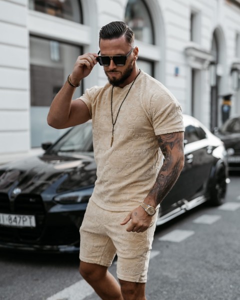 Komplet męski OLAVOGA ETENI 2025 jasny brąz - maWer Fashion